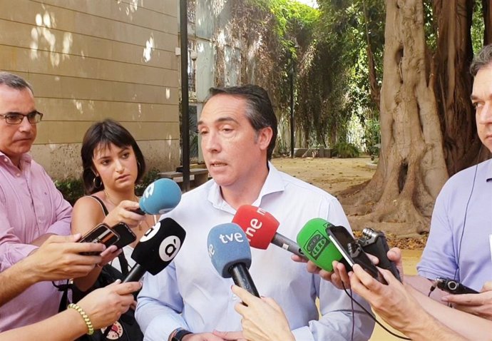 El diputado del PP Rubén Ibáñez atiende a los medios en imagen de archivo