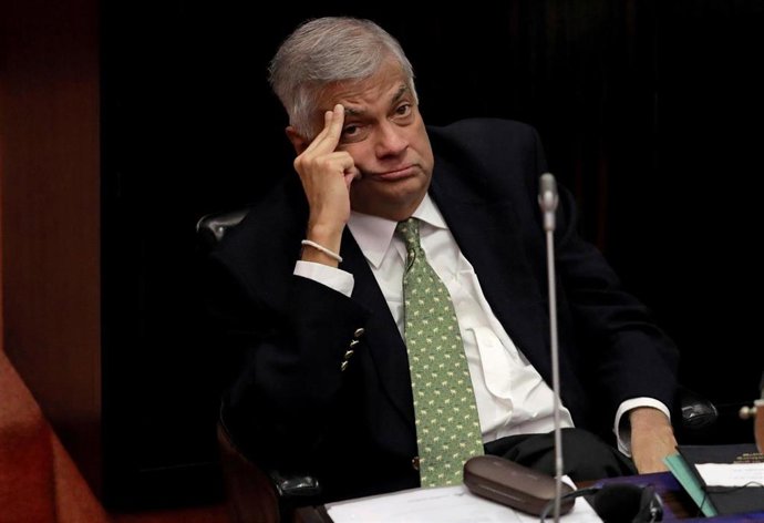 El saliente primer ministro de  Sri Lanka , Ranil Wickremesinghe