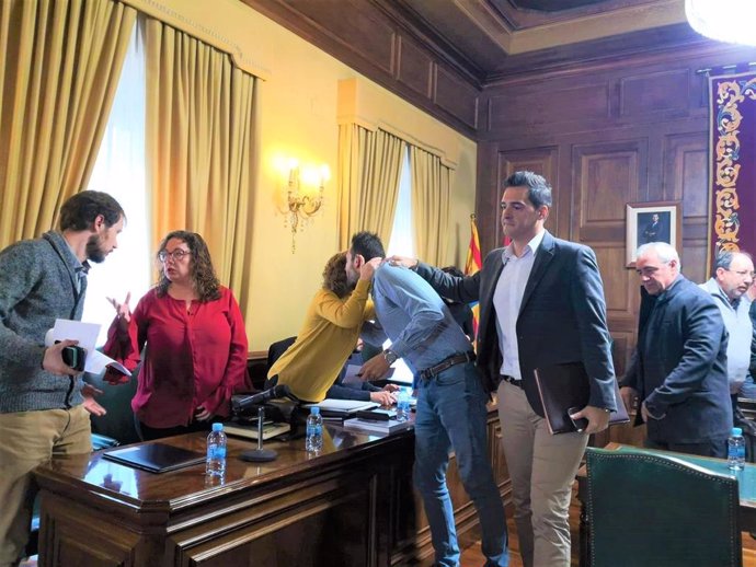Despedida del exconcejal de Cs Francisco Blas en el Ayuntamiento de Teruel.