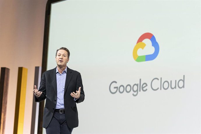 Chris Ciauri, presidente de Google Cloud, hablando durante el evento Google Cloud Next Uk 2019