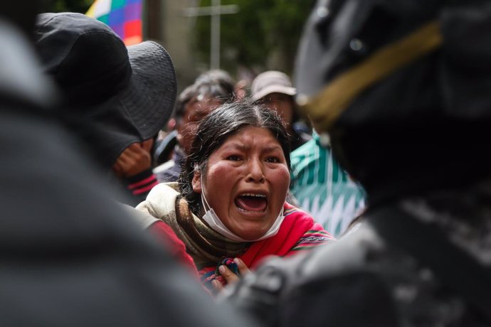 Una seguidora de Morales en una manifestació a Bolívia. 