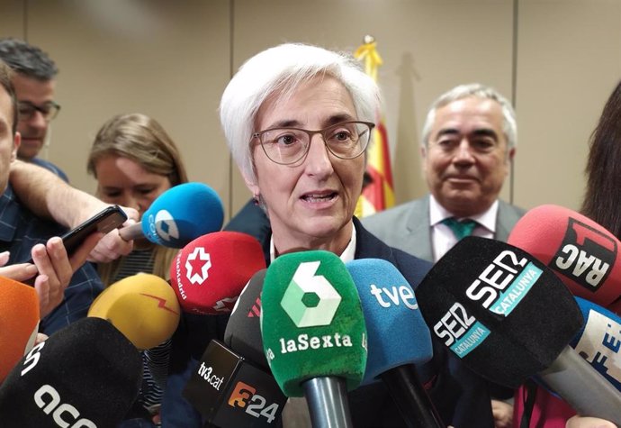 La fiscal general del Estado, María José Segarra, al visitar la Ciudad de la Justicia de Barcelona, el 21 de noviembre de 2019.