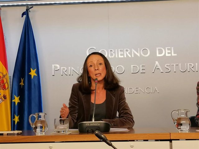 La portavoz del Ejecutivo, Melania Álvarez, en rueda de prensa tras el consejo de Gobierno.