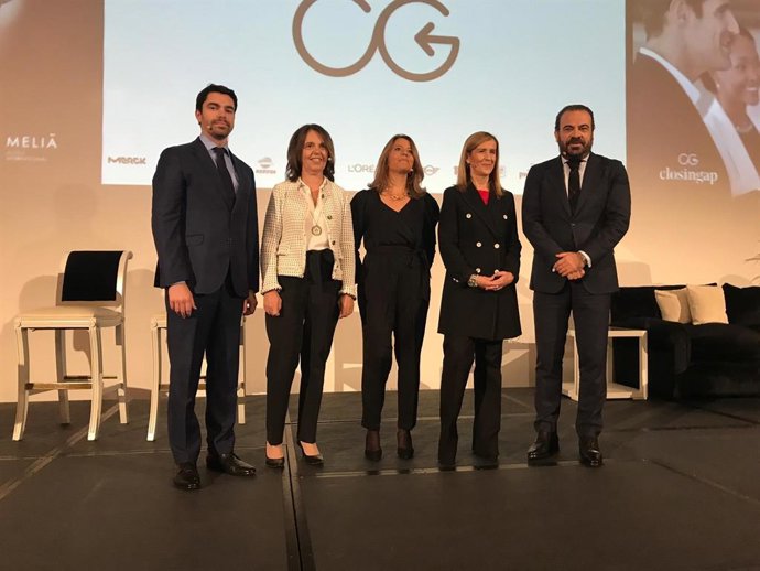 El conseller delegat de Meliá Hotels International, Gabriel Escarrer, en la presentació d'un informe sobre bretxa de gnere en el turisme