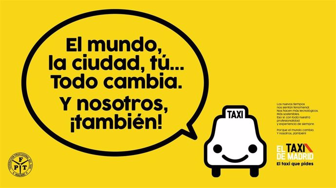 Imagen de la campaña lanzada por la Federación Profesional del Taxi de Madrid para mostrar la evolución del sector.