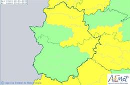 El 112 activas avisos amarillos por lluvias y viento en Extremadura.