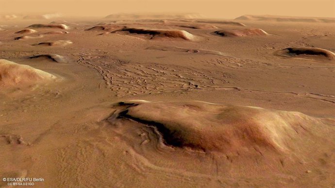 Glaciares esculpieron un paisaje de elevaciones planas en Marte