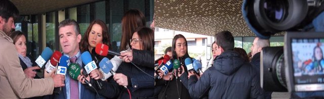 Los abogados de las acusaciones de caso de 'La Manada' en Pozoblanco, Blas Arévalo y Patricia Catalina.