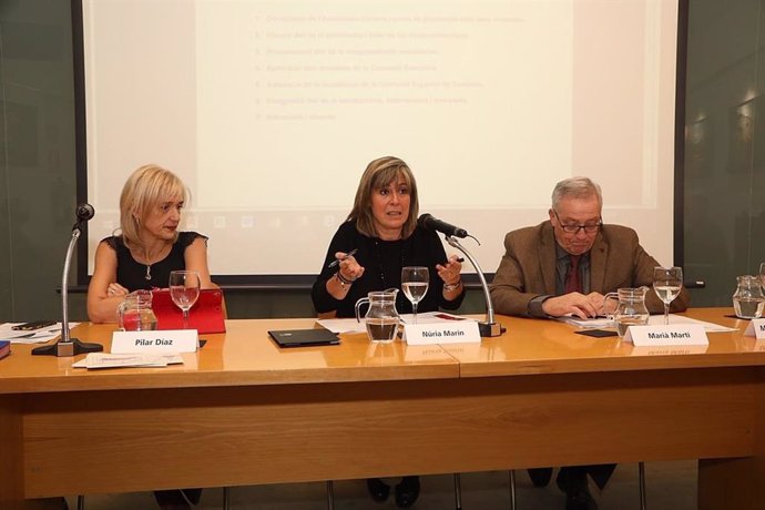 Núria Marín, en la Asamblea general del Consorcio del Parc de la Serra de Collserola