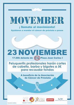 Cartel del 'Movember' en Palma, este sábado 23 de noviembre.