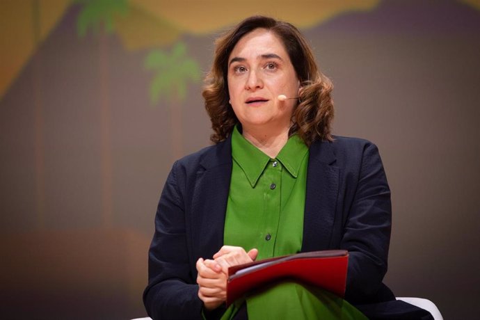 La alcaldesa de Barcelona, Ada Colau, durante su intervención en la inauguración de la Smart City Expo World Congress 2019, en Barcelona a 19 de noviembre de 2019.