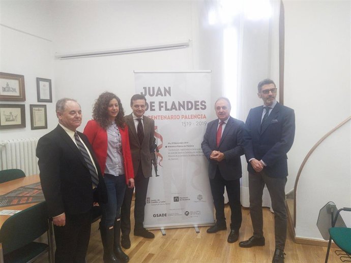 Calvo (I); Valbuena; Fernández; Mielgo y del Campo presentan las jornadas sobre Juan de Flandes