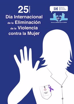 Cartel de SAE con motivo del Día Internacional de la Eliminación de la Violencia contra la Mujer