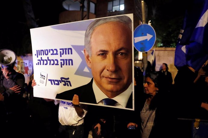Manifestación de apoyo a Benjamin Netanyahu