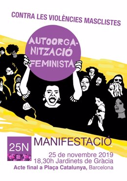 Cartel de la manifestación contra las violencias machistas convocada por Novembre Feminista en Barcelona el 25N