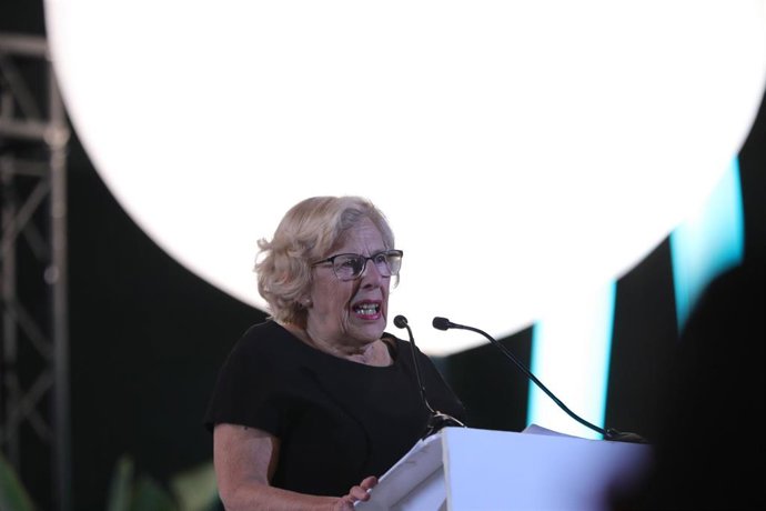 La exalcaldesa de Madrid, Manuela Carmena, durante el acto de clausura de la campaña electoral de Más Pais en Madrid (España), a 8 de noviembre de 2019