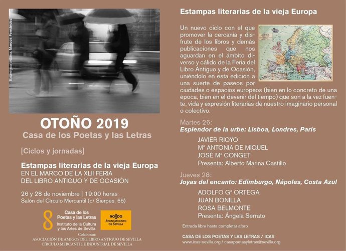 Casa de los Poetas recala en la Feria del Libro Antiguo con el ciclo 'Estampas literarias de la vieja Europa'