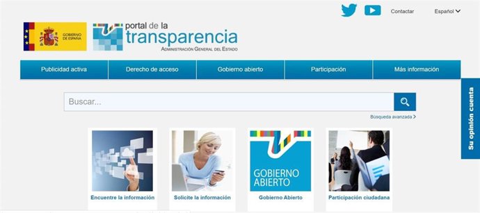 Home del Portal de Transparencia de la Administración General del Estado