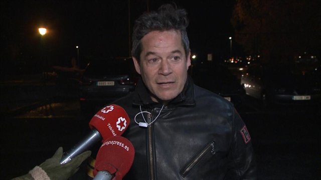 Jorge Sanz, en el tanatorio de Asunción Balaguer