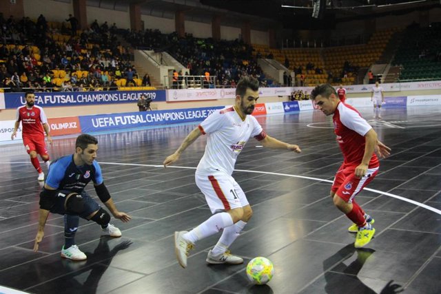 Partido entre ElPozo Murcia y el Pesaro en la Futsal Champions League