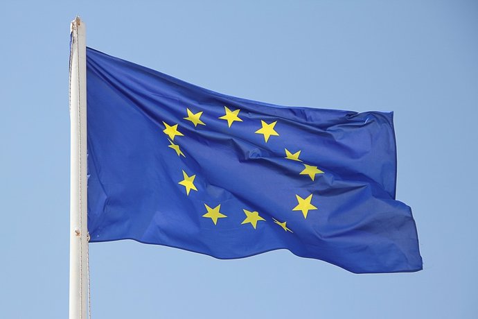Bandera de la Unió Europea, Comissió Europea, UE, Brusselles.