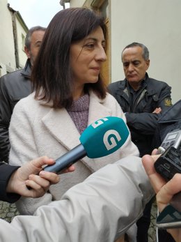La conselleira de Medio Ambiente, Territorio e Vivenda, Ángeles Vázquez, en declaraciones a los medios.