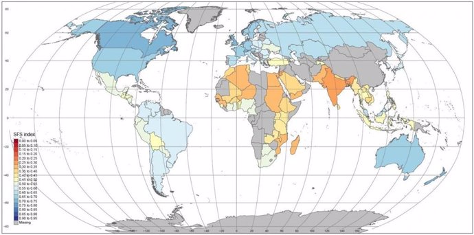 Un mapa califica la sostenibilidad de sistemas alimentarios, país a  país