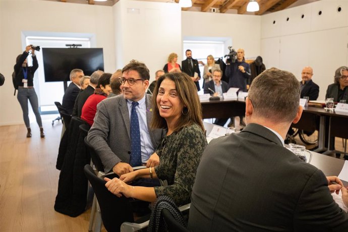 La consellera de la Presidncia i portaveu del Govern, Meritxell Budó, durant la Comissió mixta entre la Generalitat i l'Ajuntament de Barcelona (Catalunya, Espanya), 25 de novembre del 2019.
