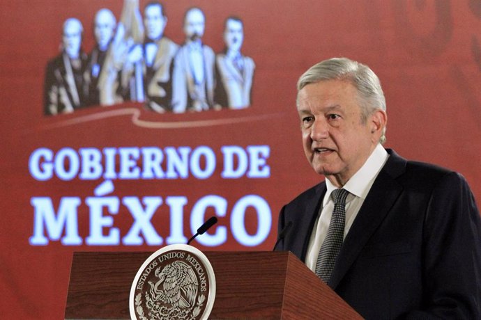 El presidente de México,  Manuel Lopez Obrador, durante una conferencia de prensa.