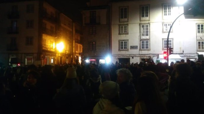 Marcha celebrada en Santiago de Compostela con motivo del 25 de noviembre