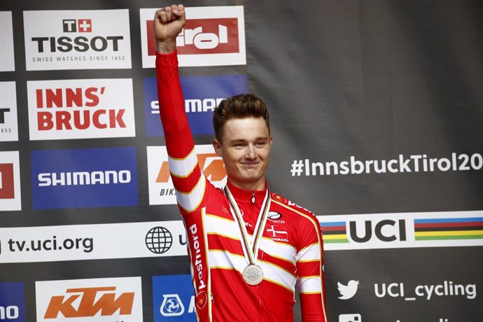 Mathias Norsgaard con su bronce en la crono Sub-23 del Mundial de Ciclismo de 2018