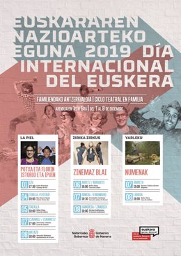 Cartel del ciclo de teatro organizado por el Gobierno de Navarra para conmemorar el Día del Euskera