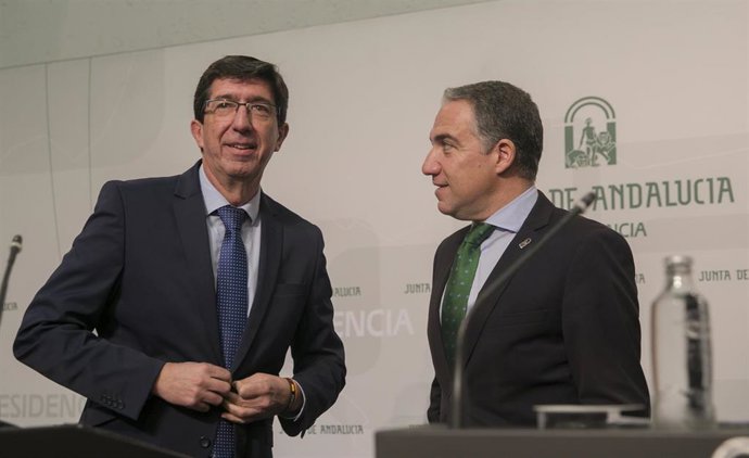 Juan Marín y Elías Bendodo, este martes