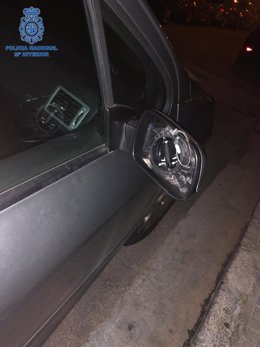 Uno de los vehículos  afectados en Palma.