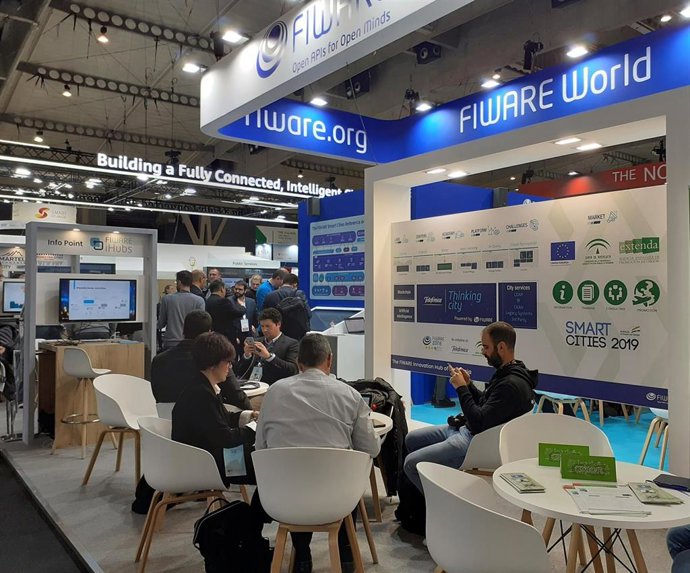 Espacio para Andalucía en la Fiware Zone de la feria 'Smart Mobility Congress y Circular Economy European Summit Keynotes & Conferences' (Scewc 2019), que se ha celebrado del 19 al 21 de noviembre