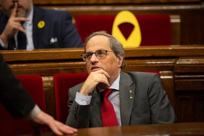 El president de la Generalitat, Quim Torra, durante una sesión plenaria en el Parlament de Catalunya, en Barcelona / Catalunya (España), a 26 de noviembre de 2019.