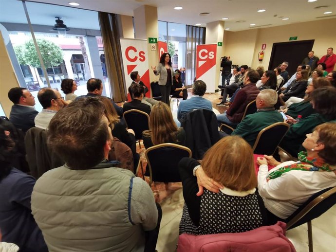 La consejera andaluza de Igualdad, Rocío Ruiz, en un acto de Cs en Huelva