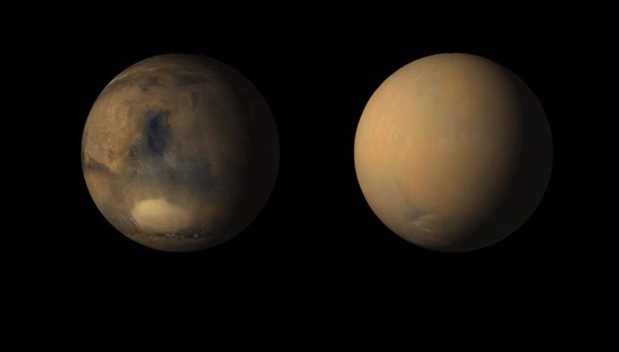 Tormentas globales en Marte lanzan torres de polvo al cielo