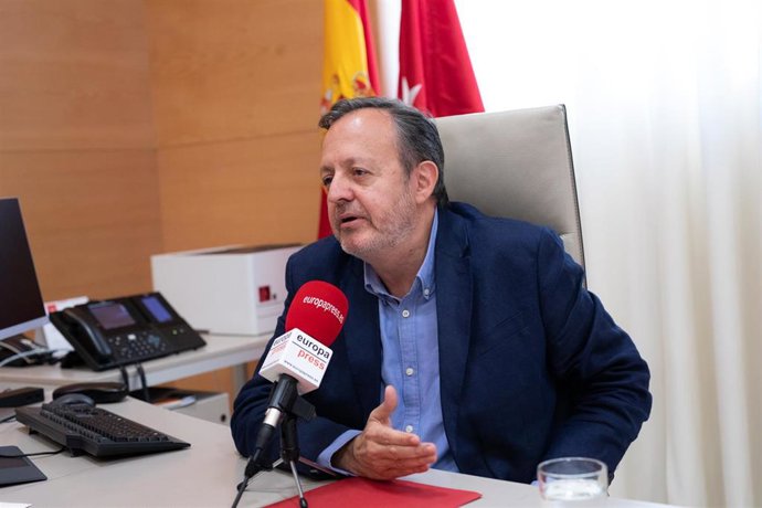 Entrevista de Europa Press con el consejero de Políticas Sociales, Igualdad y Natalidad de la Comunidad de Madrid, Alberto Reyero, en Madrid el 25 de septiembre de 2019.