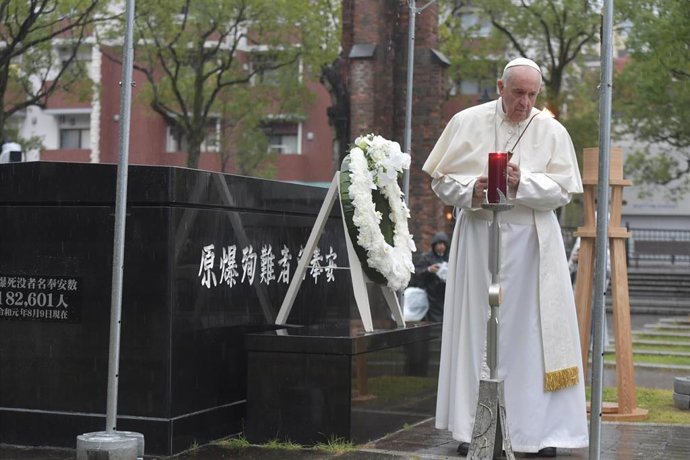 November 24, 2019 - Japan: Pope Francis arrives at Atomic Bomb Hypocenter Park  (CPP/CONTACTO)