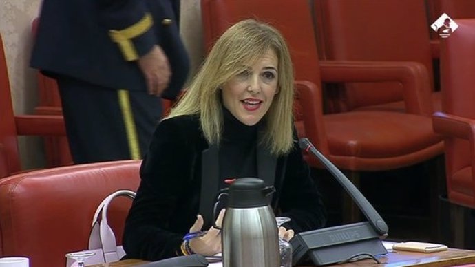La diputada de Vox por Málaga, Patricia Rueda, durante su intervención en la reunión de la Diputación Permanente del Congreso