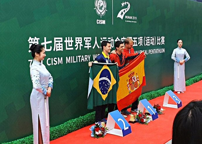 Militar deportista en las Olimpiadas militares en China