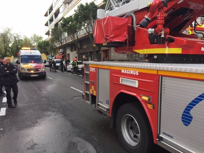 Intervención de Bomberos del Ayuntamiento de Madrid en un incendio en Madrid