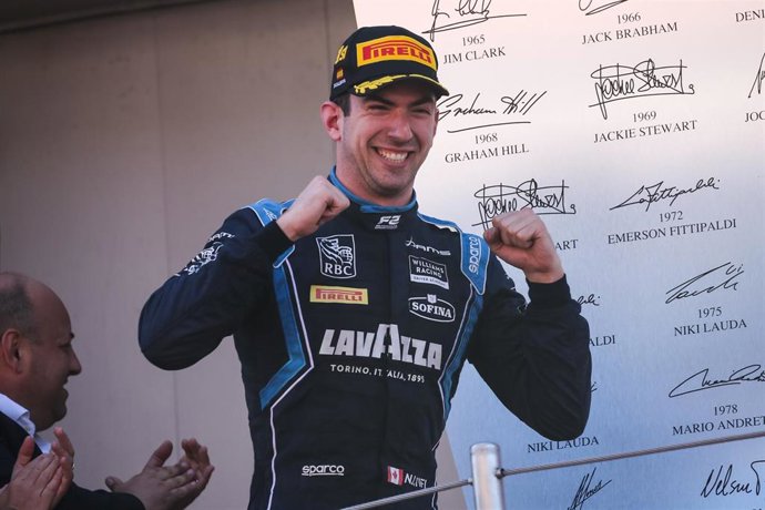 Nicholas Latifi celebra una victoria en F2
