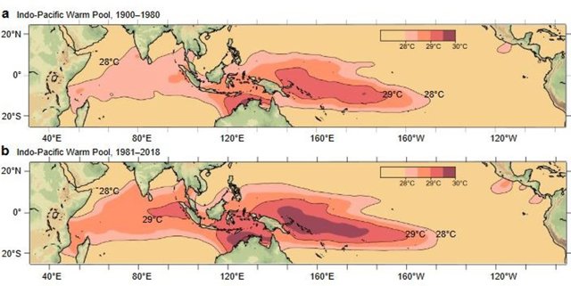 Calentamiento de la piscina de agua cálida del Indo-Pacífico