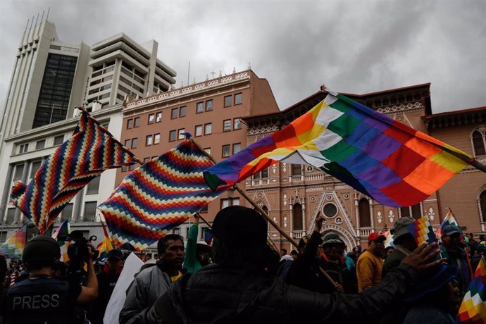 Manifestación de partidarios de Evo Morales en Bolivia