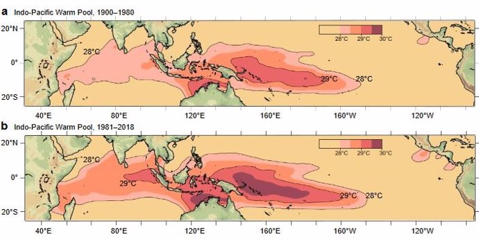 El Océano Indo-Pacífico recalentado altera patrones de lluvia globales