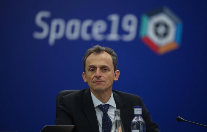 Rueda de prensa de balance del Consejo Ministerial SPACE19+ de la Agencia Espacial Europea (ESA).  El ministro de Ciencia, Innovación y Universidades en funciones, Pedro Duque durante la rueda de prensa.        En Sevilla, a 28 de noviembre de 2019.