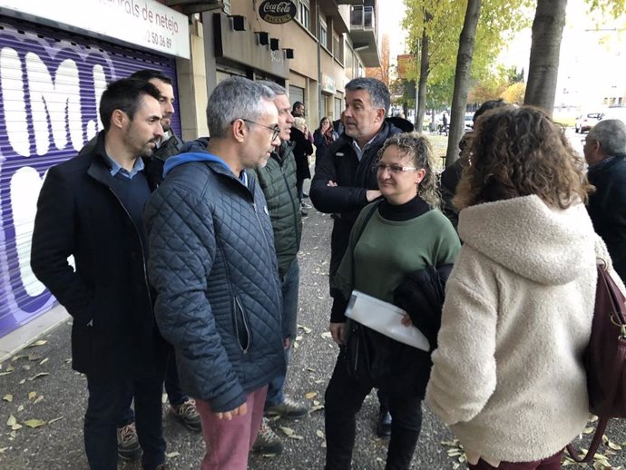 Concentración de apoyo a la concejal de ERC en La Jonquera (Girona) Marta Collell por su comparecencia ante la Guardia Civil.