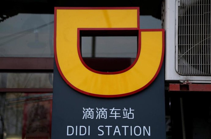 El logo de la compañía china Didi Chuxing, la Uber del gigante asiático.